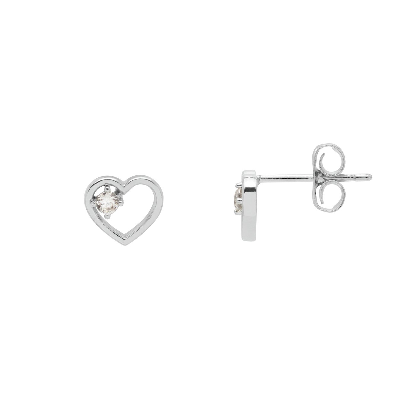 Amelia Grace Silver Coloured Open Heart Earrings