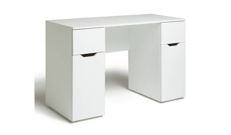 Habitat Pod Double Pedestal Desk - White