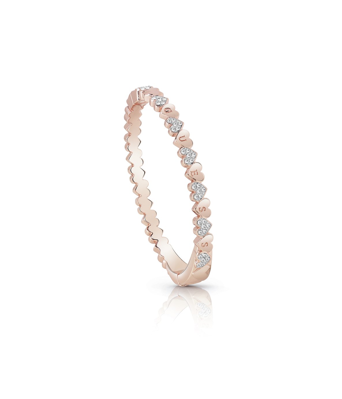 Guess Swarovski Cyrstal Hearts Rose Gold Plated Bangle Review