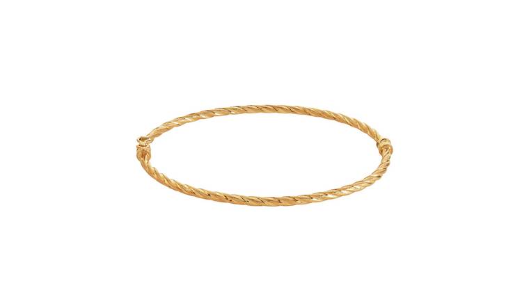 Revere 9ct Gold Hinged Twisted Bangle