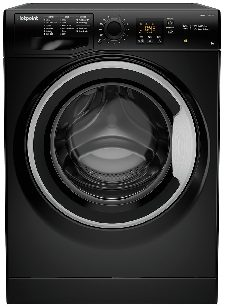 Hotpoint NSWM843CBS 8KG 1400 Spin Washing Machine - Black