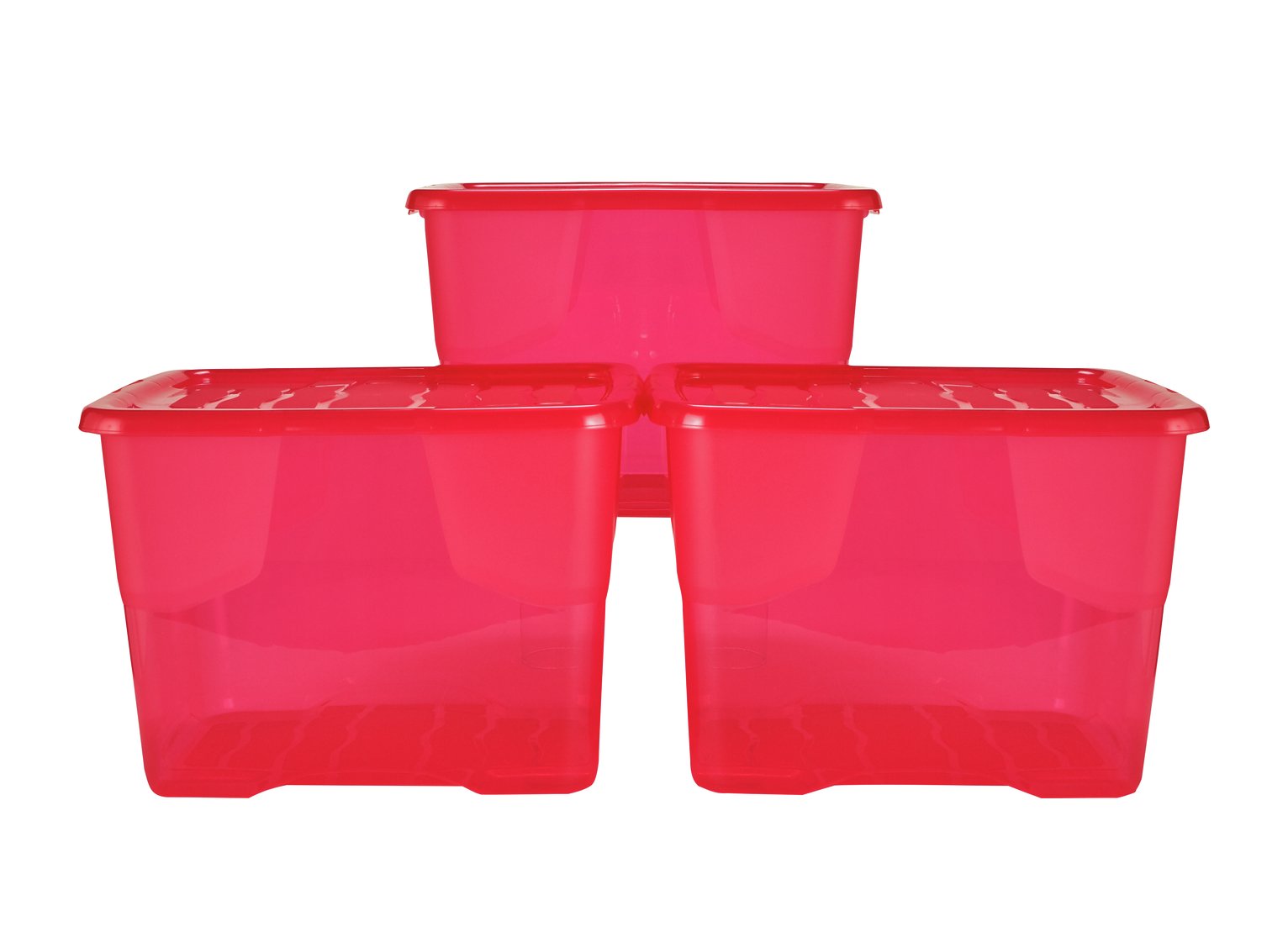 Strata Set of 3 24 Litre Pink Curve Storage Boxes Reviews