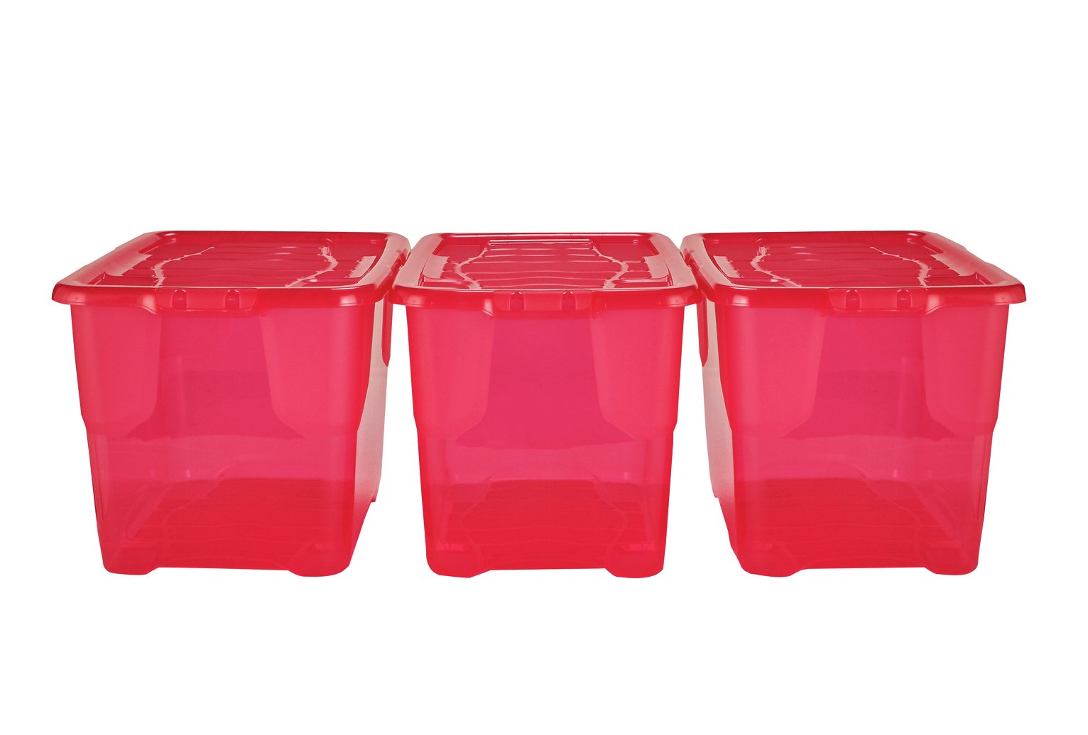 Strata Set of 3 24 Litre Pink Curve Storage Boxes Reviews