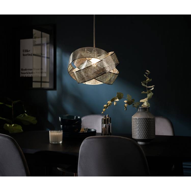 Argos Home Metal Fretwork Ribbon Twist Pendant Shade - 35cm 0