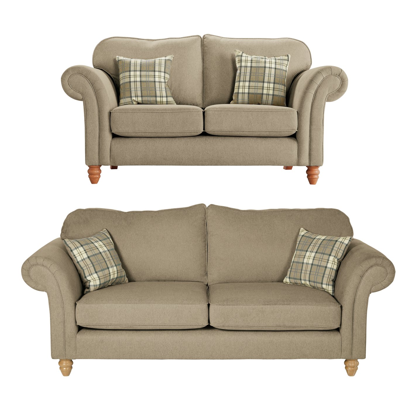 Argos Home Windsor Fabric 2 Seater & 3 Seater Sofa - Natural