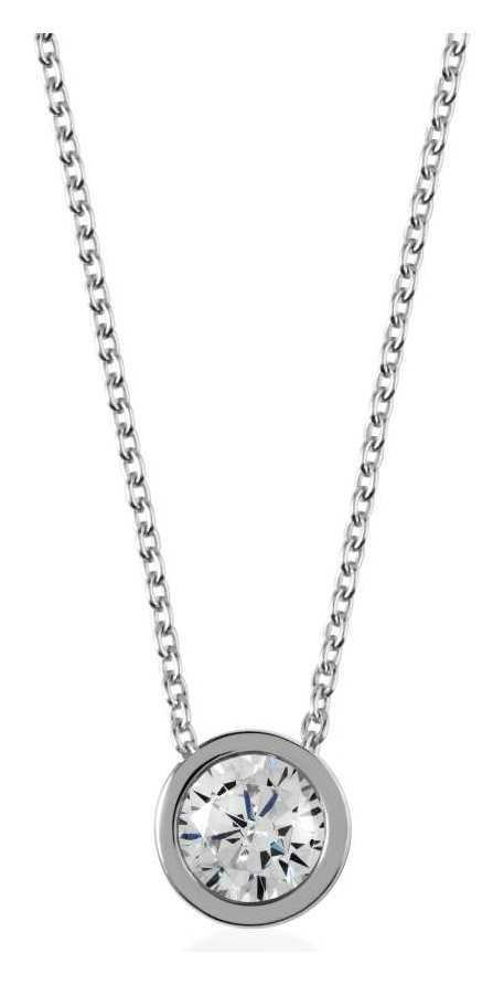 Radley Silver Cubic Zirconia  Round Pendant 18 Inch Necklace