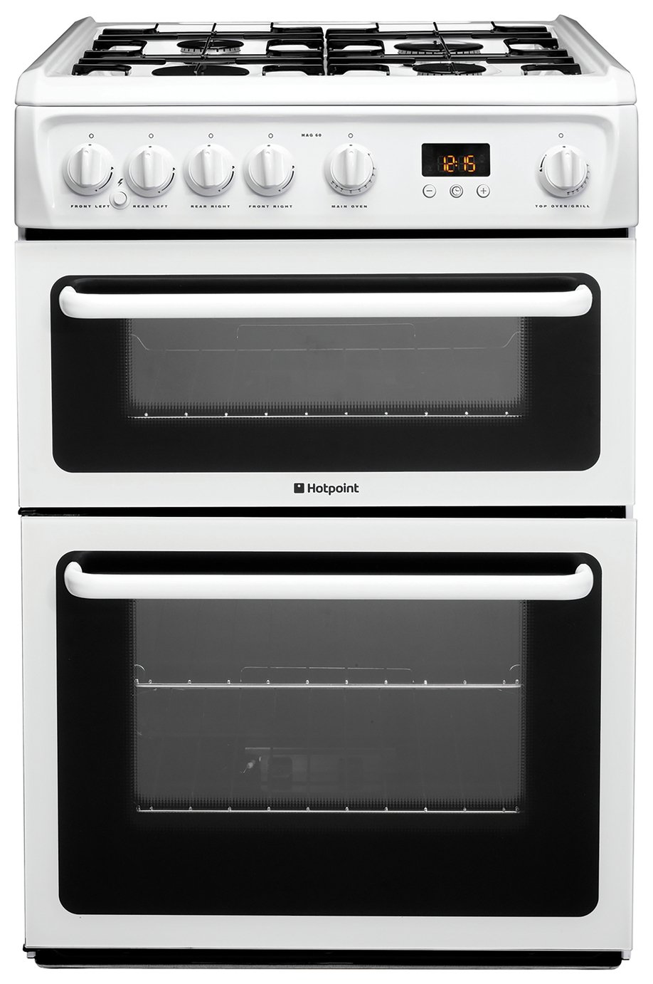 Hotpoint HAG60P 60cm Double Oven Gas Cooker - White