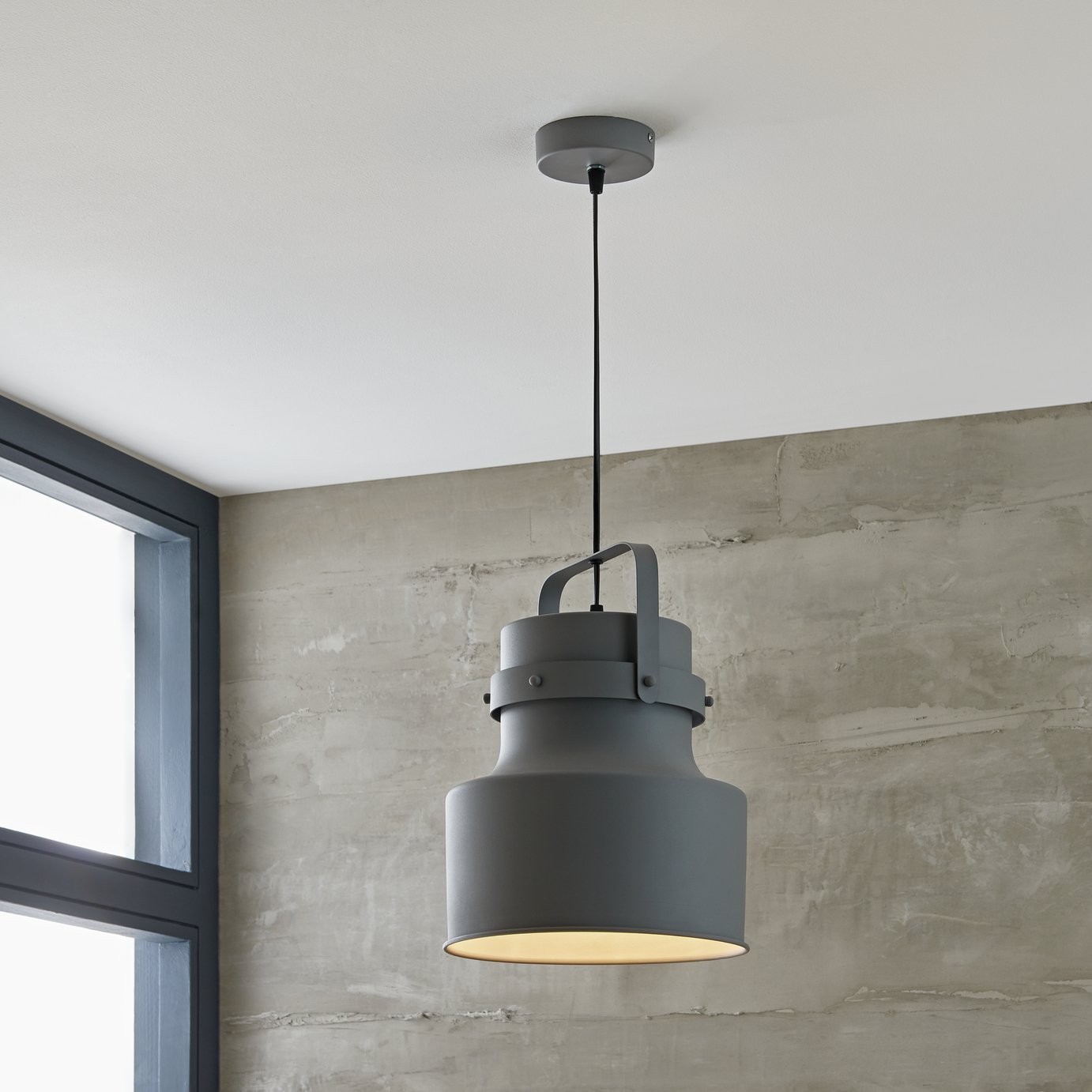 grey ceiling light