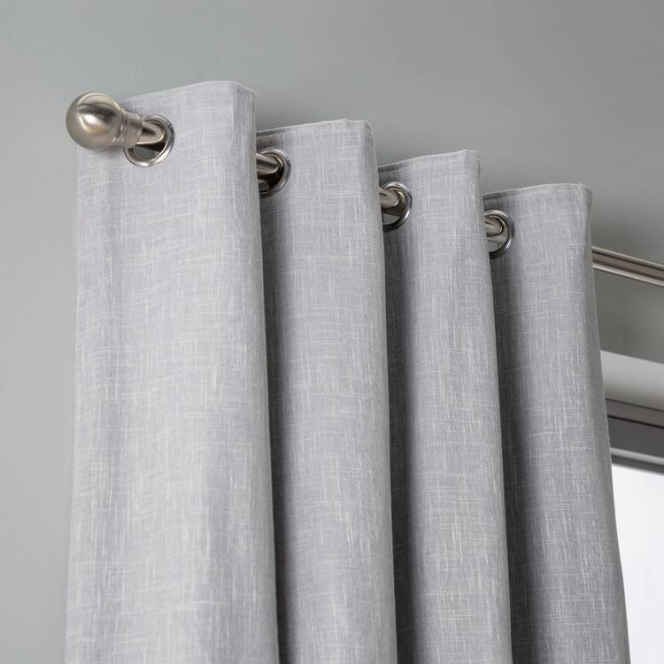 Habitat Blackout Fully Lined Eyelet Curtains - Dove Grey 0