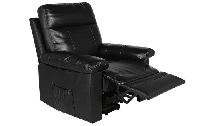 Argos Home Paolo Leather Mix Rise & Recline Chair - Black