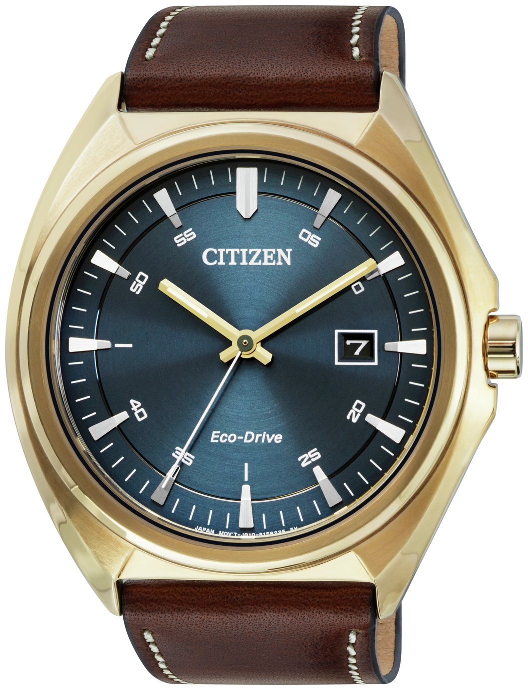 Citizen Men's Eco-Drive Brown Leather Strap Watch