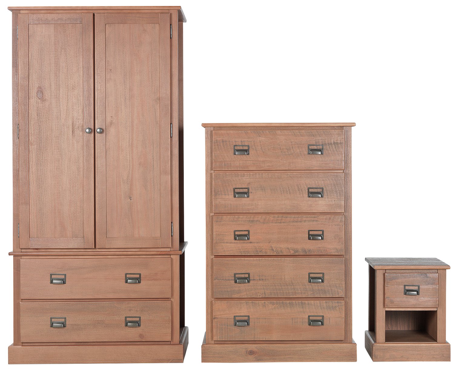 Argos Home Drury 3 Piece 2 Door 2 Drawer Wardrobe Set - Pine