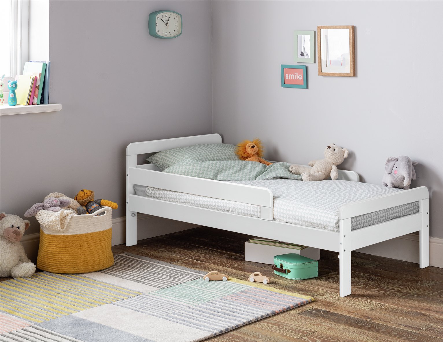 gray toddler bed