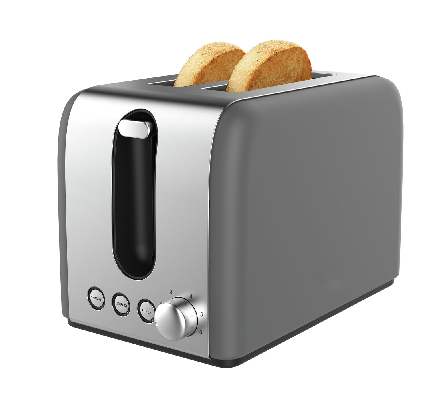Cookworks Bullet 2 Slice Toaster - Grey