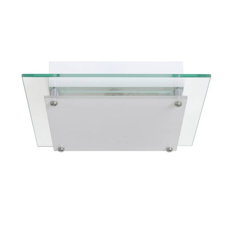 Argos Home Square Glass Bathroom Flush Ceiling Light - Clear 0