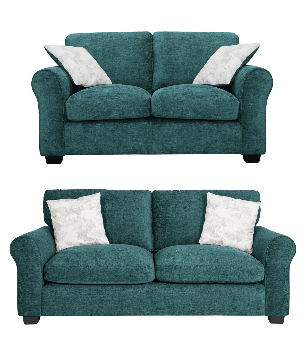 Argos Home Tammy Fabric 2 Seater and 3 Seater Sofa - Teal