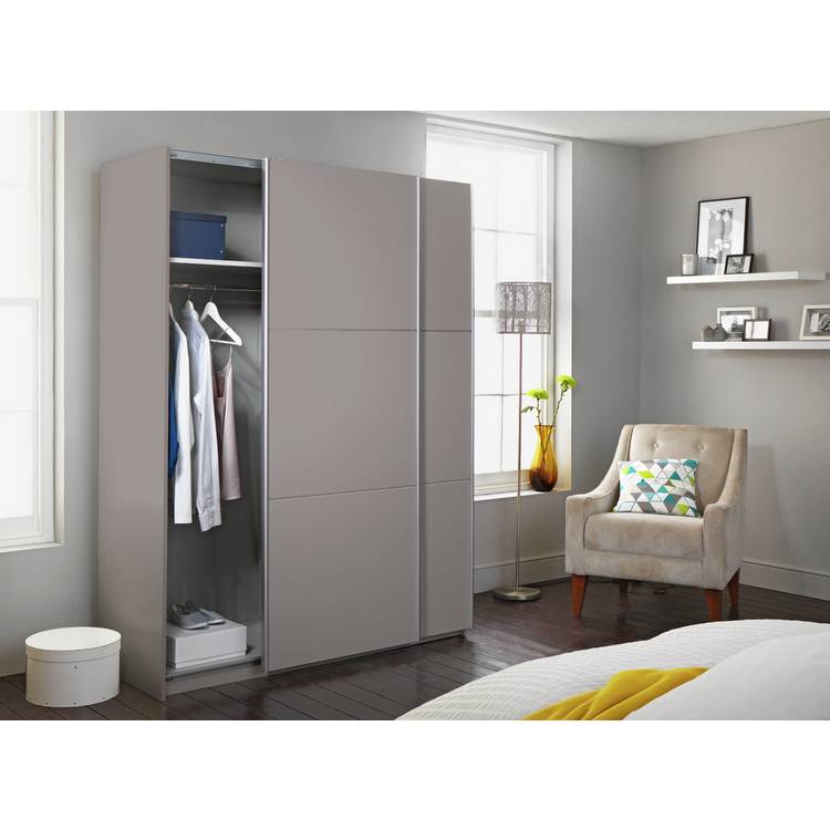 Habitat Holsted 180cm Sliding Wardrobe - Grey Gloss 0