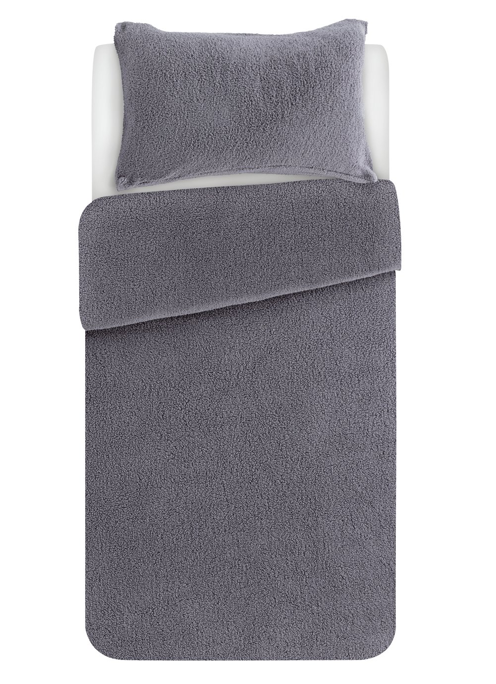 Argos Home Grey Fleece Bedding Set - Single