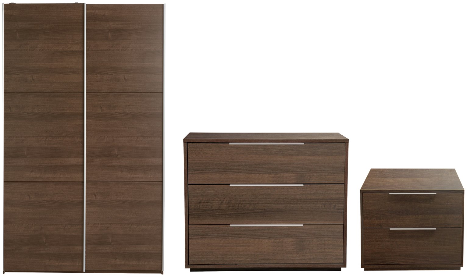 Argos Home Holsted 3 Piece Small Wardrobe Set -Walnut Effect