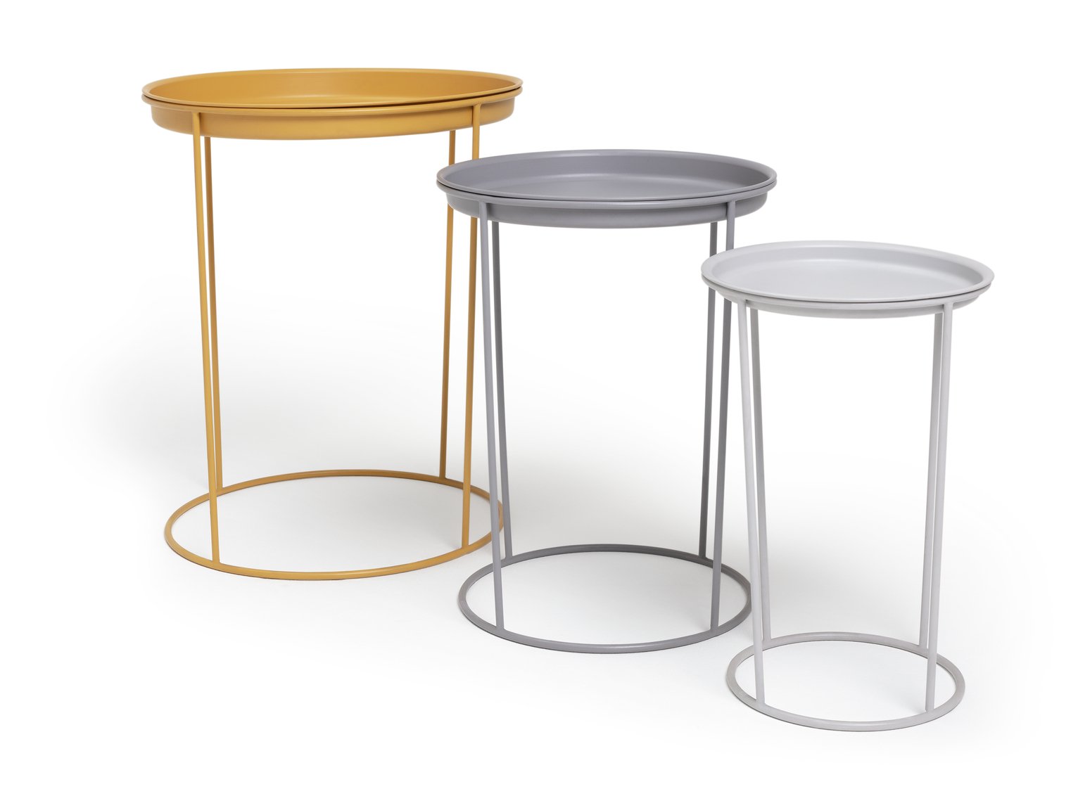 Habitat Finley Nest of 3 Tables - Grey & Yellow