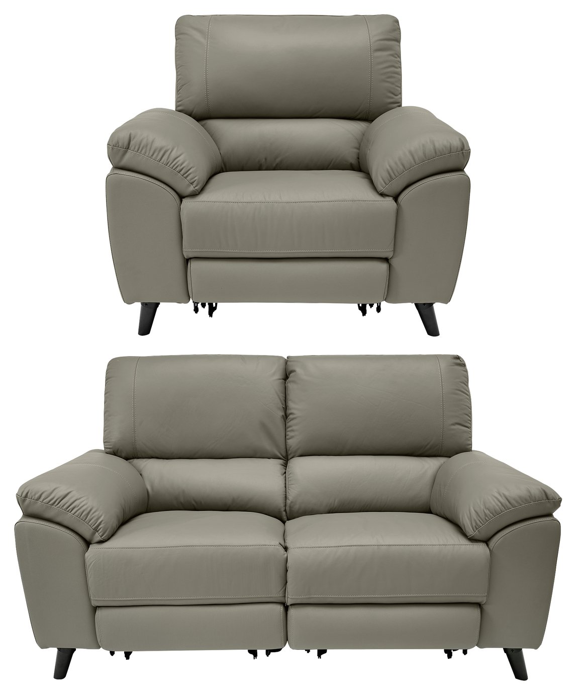 Argos Home Elliot Chair and 2 Seater Recliner Sofa - Grey