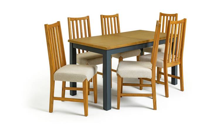 Habitat Kent Wood Veneer Dining table & 6 Rosmond Oak Chairs