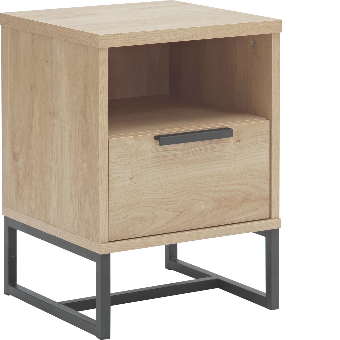 Argos Home Nomad 1 Drawer Bedside Cabinet - Light Oak Effect