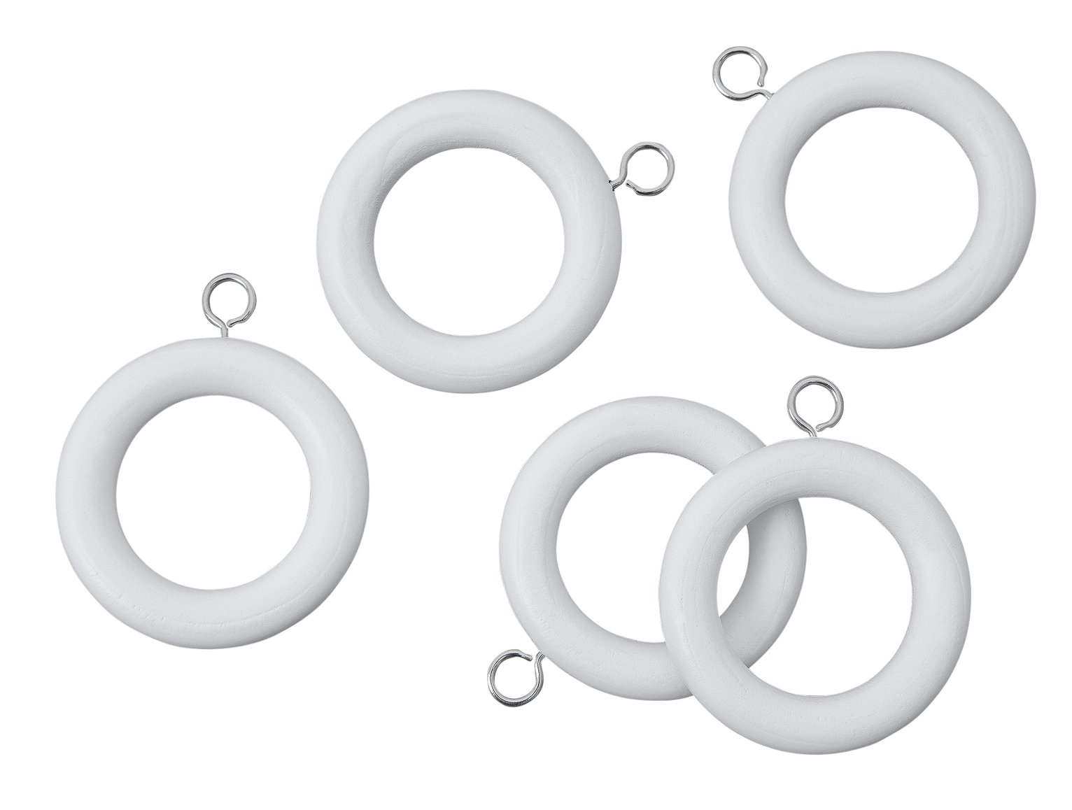 Argos Home Pack of 20 Wooden Curtain Rings - White