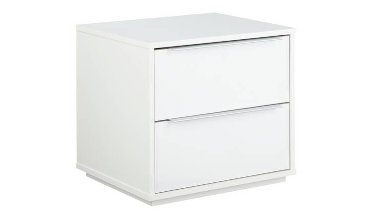 Buy Argos Home Holsted Gloss 2 Drawer Bedside Table White