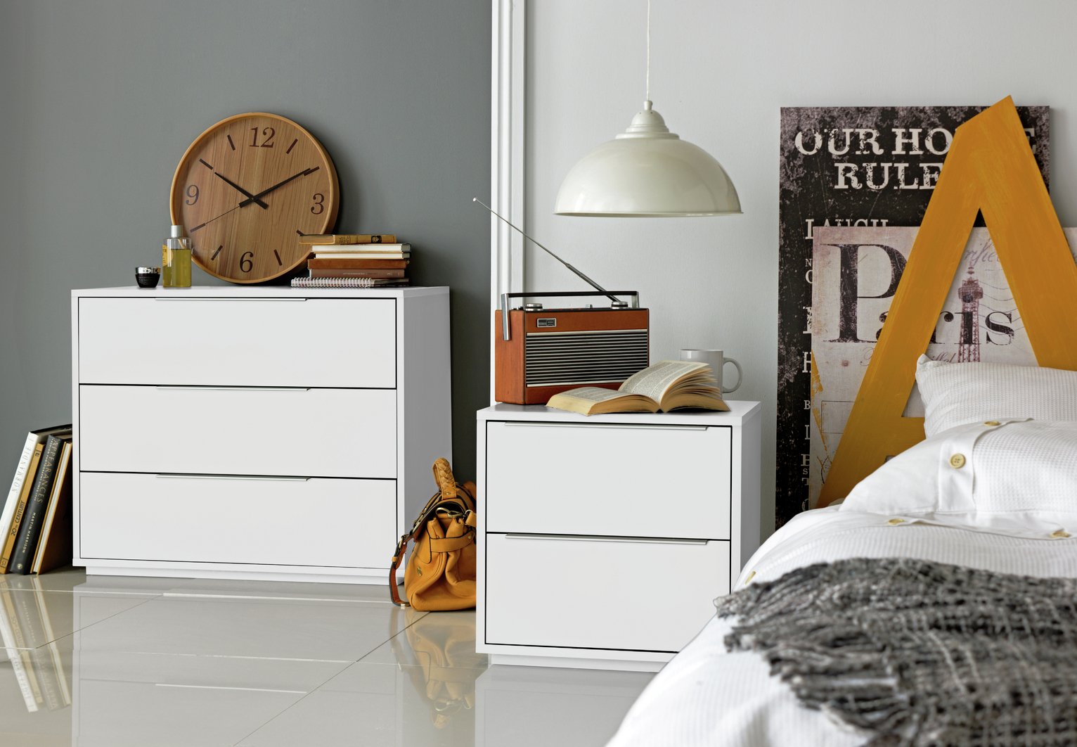 Argos Home Holsted Gloss 2 Drawer Bedside Table Review