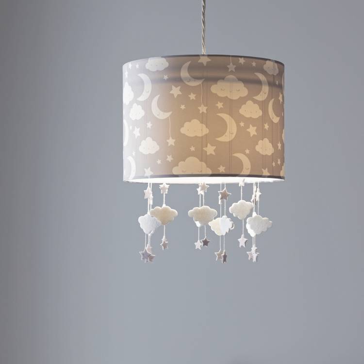 Argos Home Kids Grey Stars Easy Fit Drum Lampshade - 25cm 0