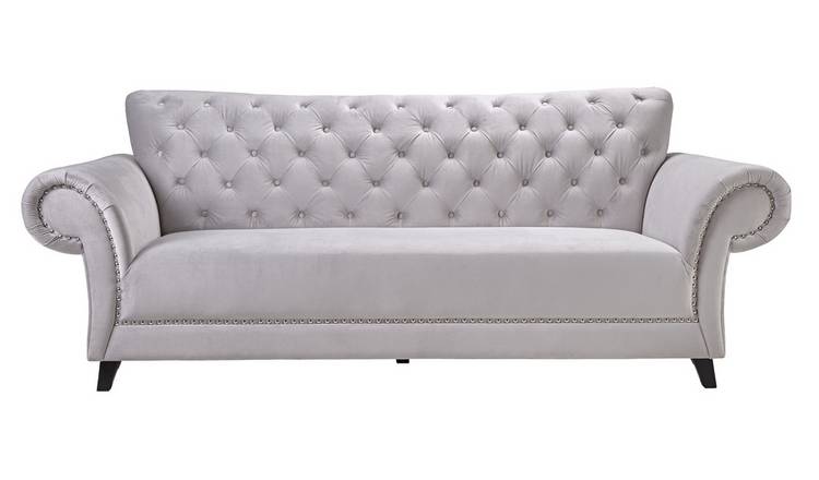 Buy Argos Home Chelsea 3 Seater Velvet Sofa - Grey | Sofas ...