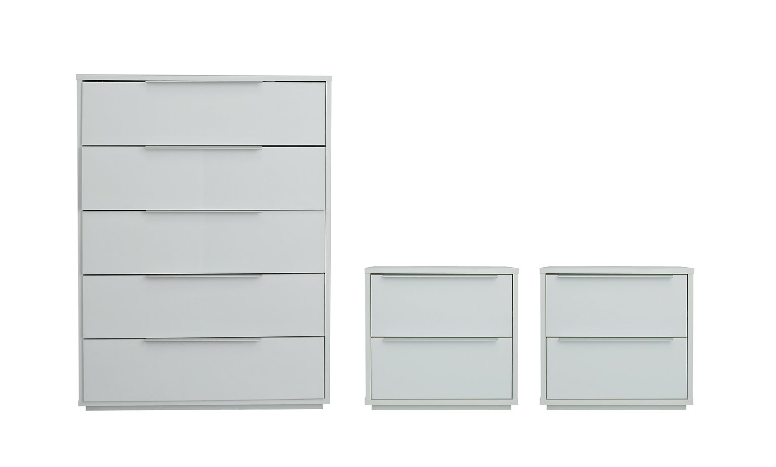 Argos Home Holsted Gloss 2 Bedsides & 5 Drawer Set - White