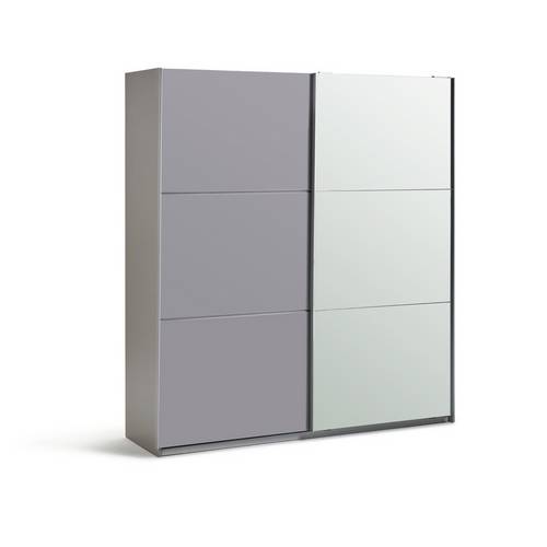 Buy Argos Home Holsted Large Grey Gloss &Mirror Sliding Wardrobe