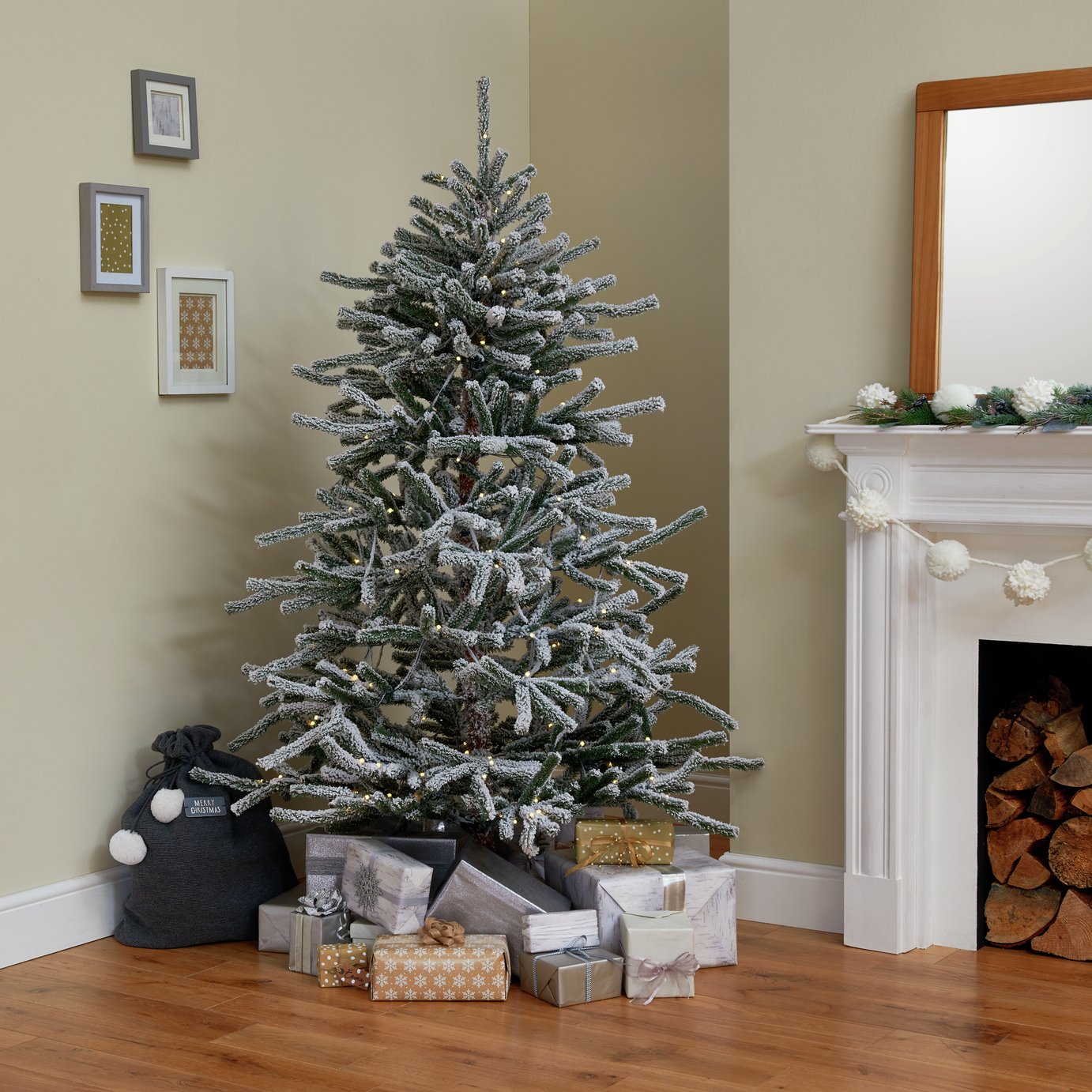 Buy Argos Home Pre-Lit Natural Snowy 