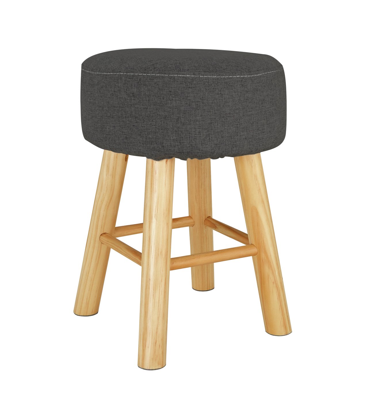 Habitat Sophie Small Fabric Stool - Charcoal