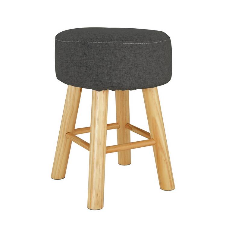 Habitat Sophie Small Fabric Stool - Charcoal 0