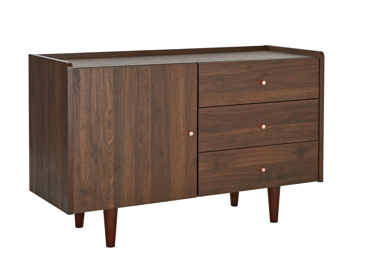 Argos Home Lola 1 Door 3 Drawer Sideboard - Walnut Effect