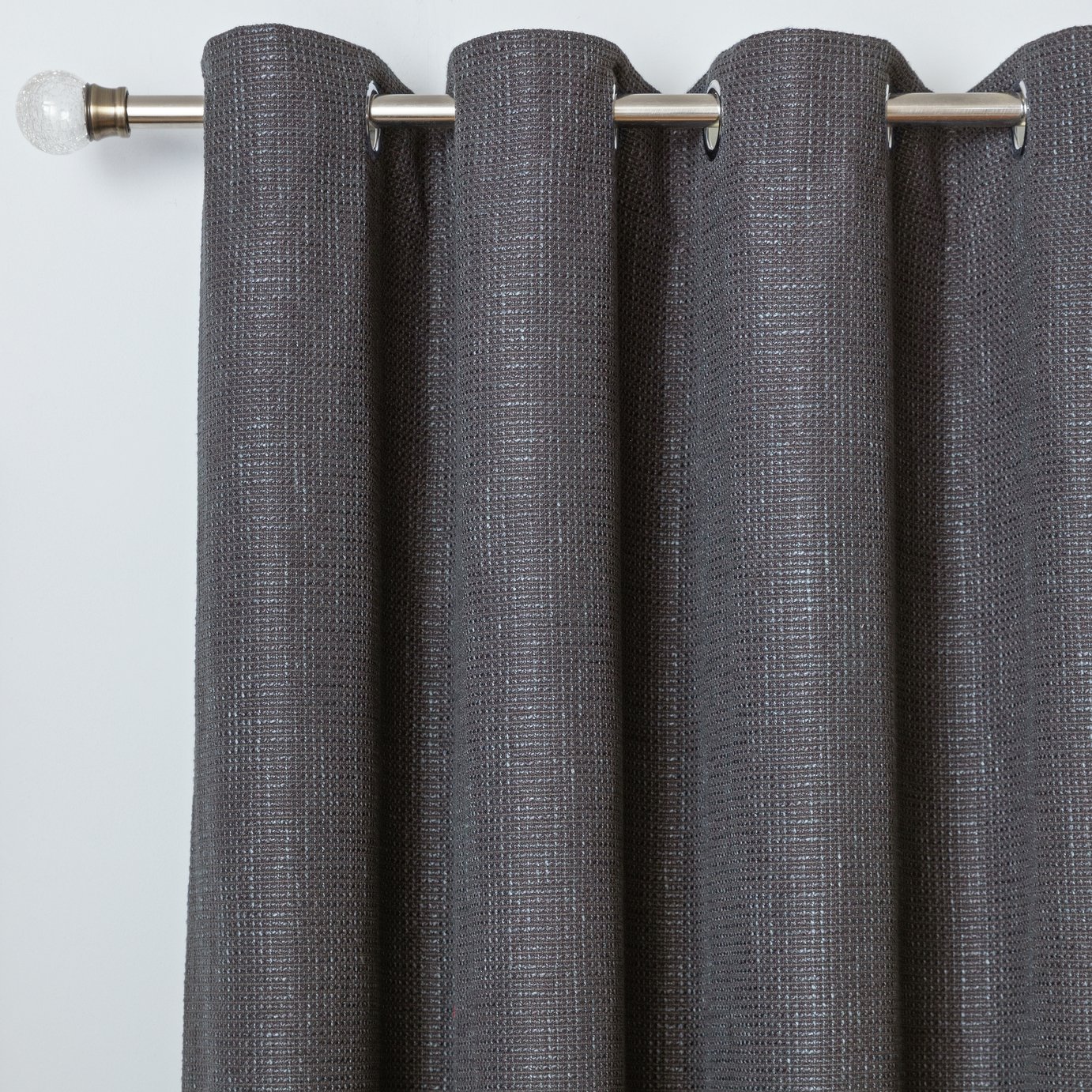 Argos Home Weave Blackout Lined Eyelet Curtains - Black