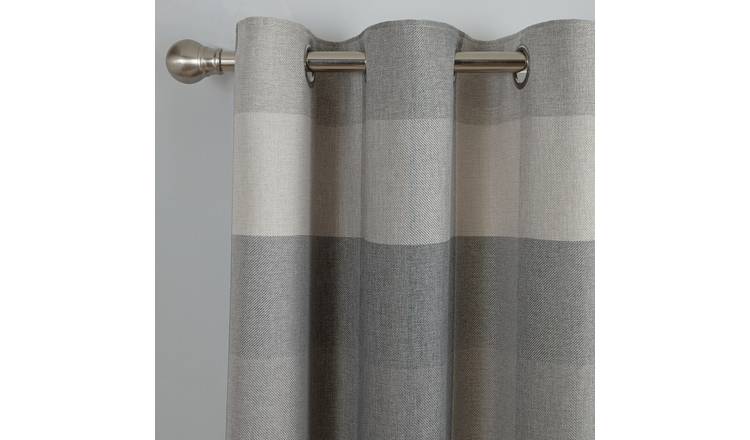Buy Argos Home Block Check Lined Eyelet Curtains Grey