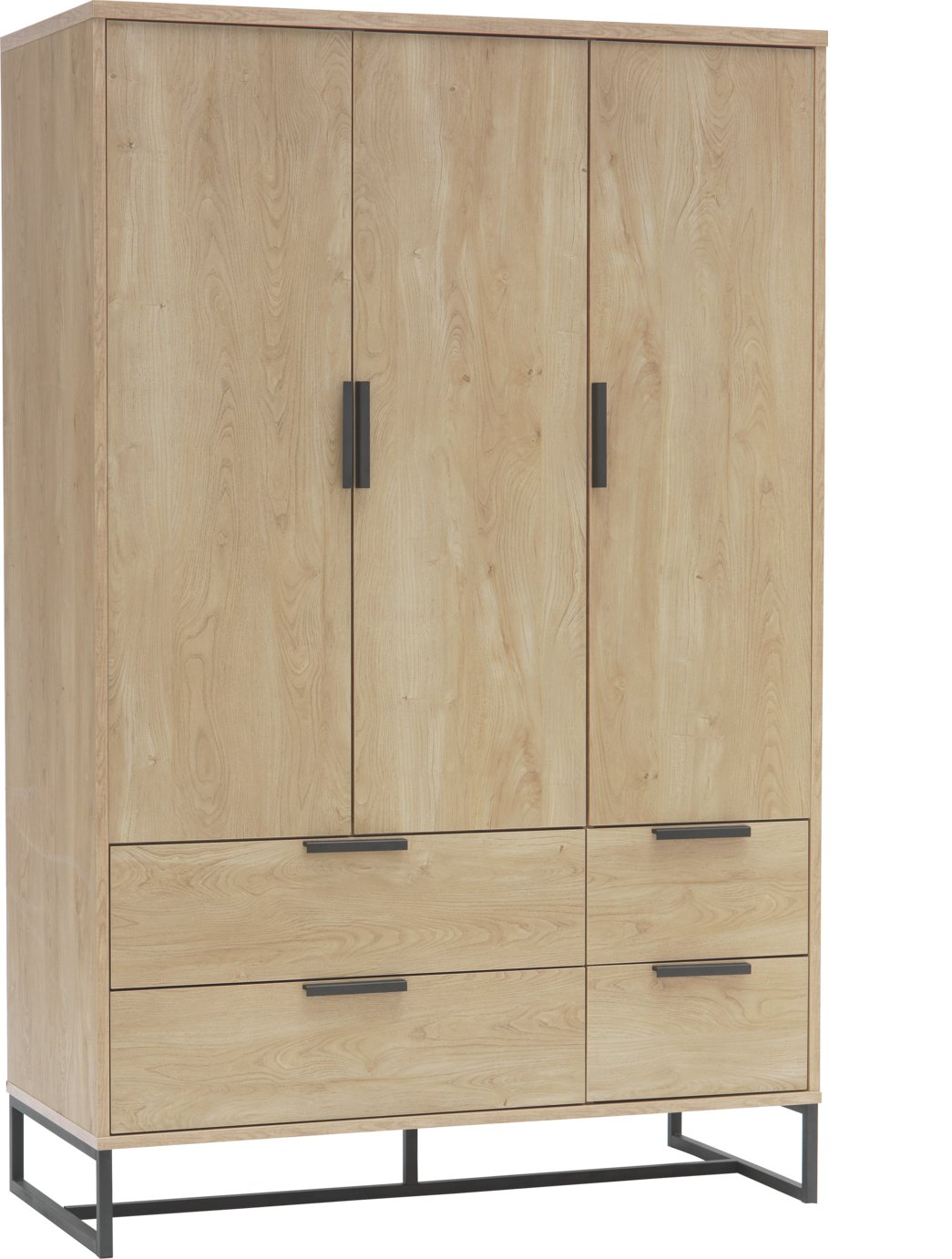 Argos Home Nomad 3 Door 4 Drawer Wardrobe - Light Oak Effect