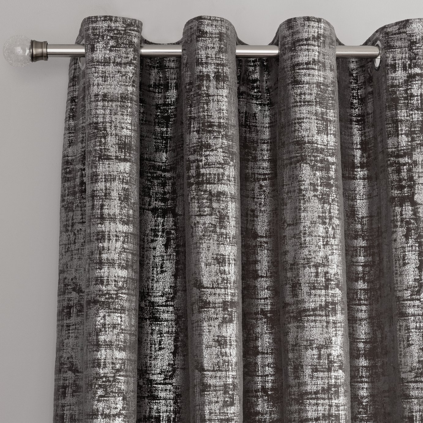 Argos Home Velvet Lined Eyelet Curtains - Grey