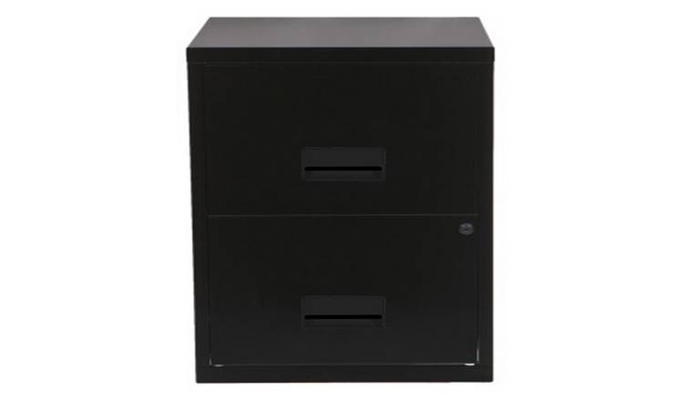 Pierre Henry A4 2 Drawer Filing Cabinet - Black