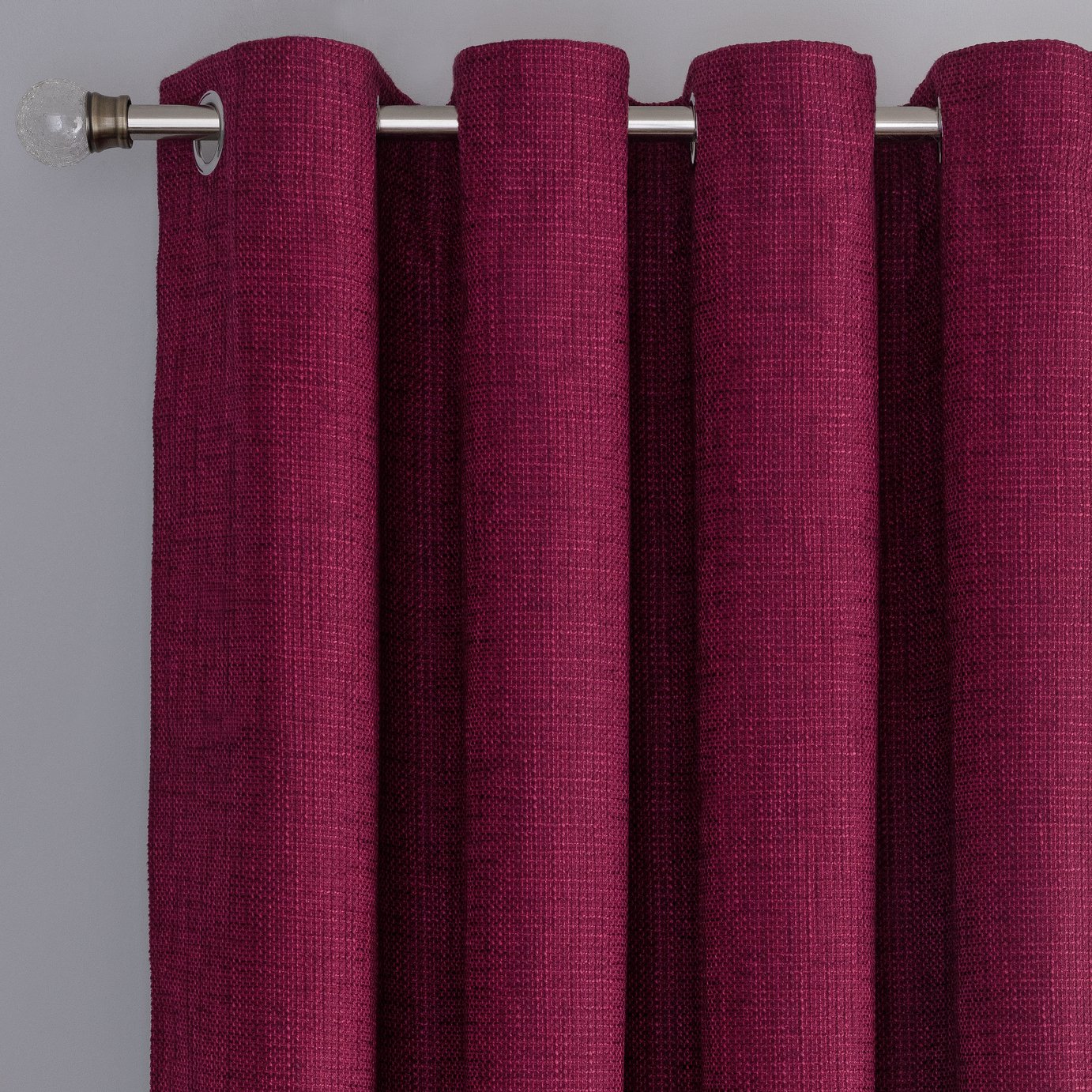 Argos Home Weave Blackout Lined Eyelet Curtains - Berry
