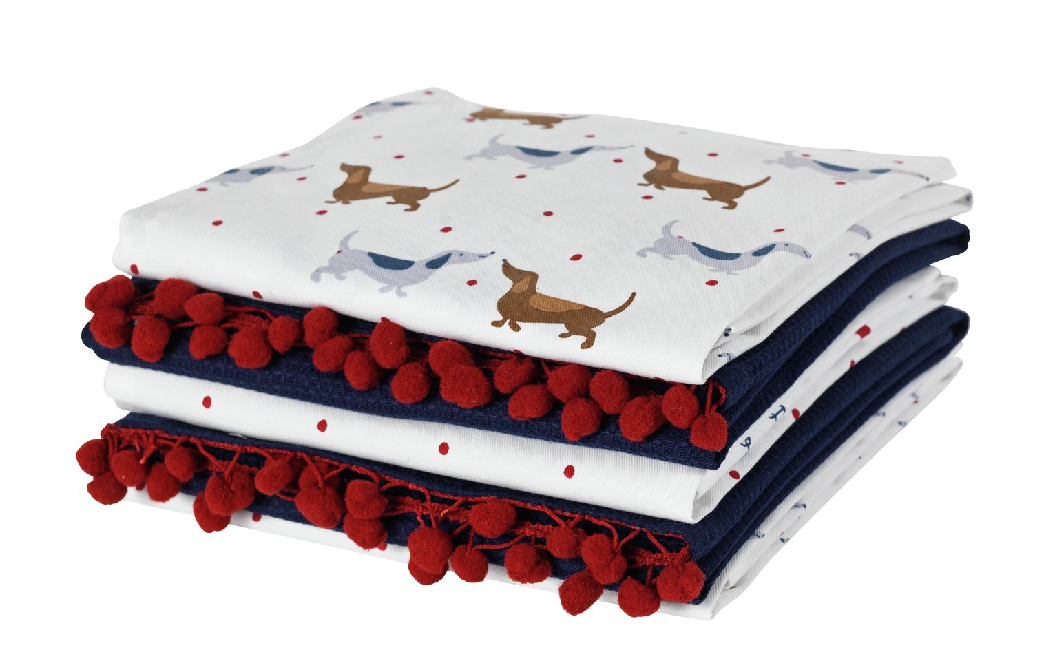 Argos Home Pack of 5 Spot Dachshund Tea Towels Review