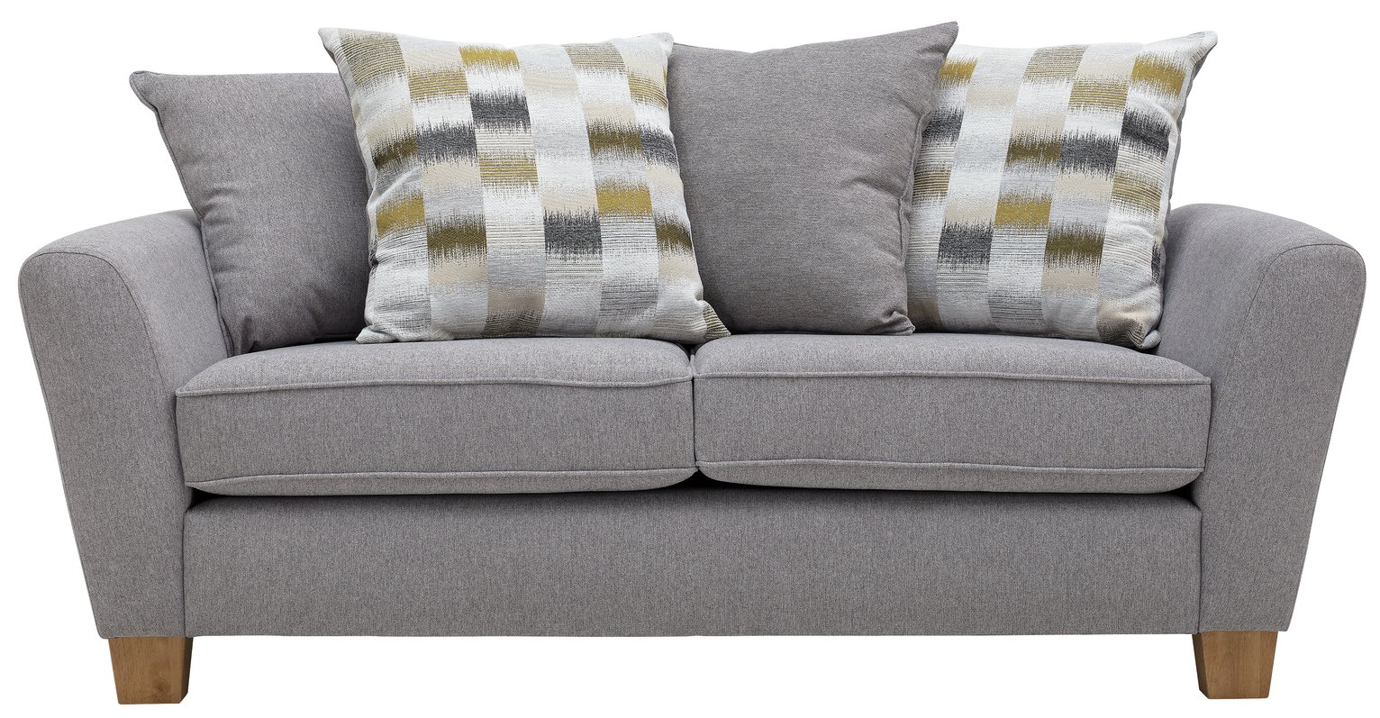 Argos Home Auria 3 Seater Fabric Sofa - Grey