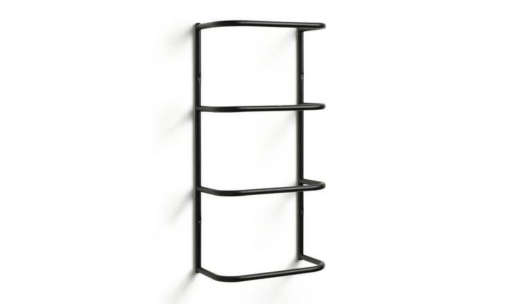 Buy Habitat Wall Mountable Towel Holder Matt Black Towel rails and rings Habitat