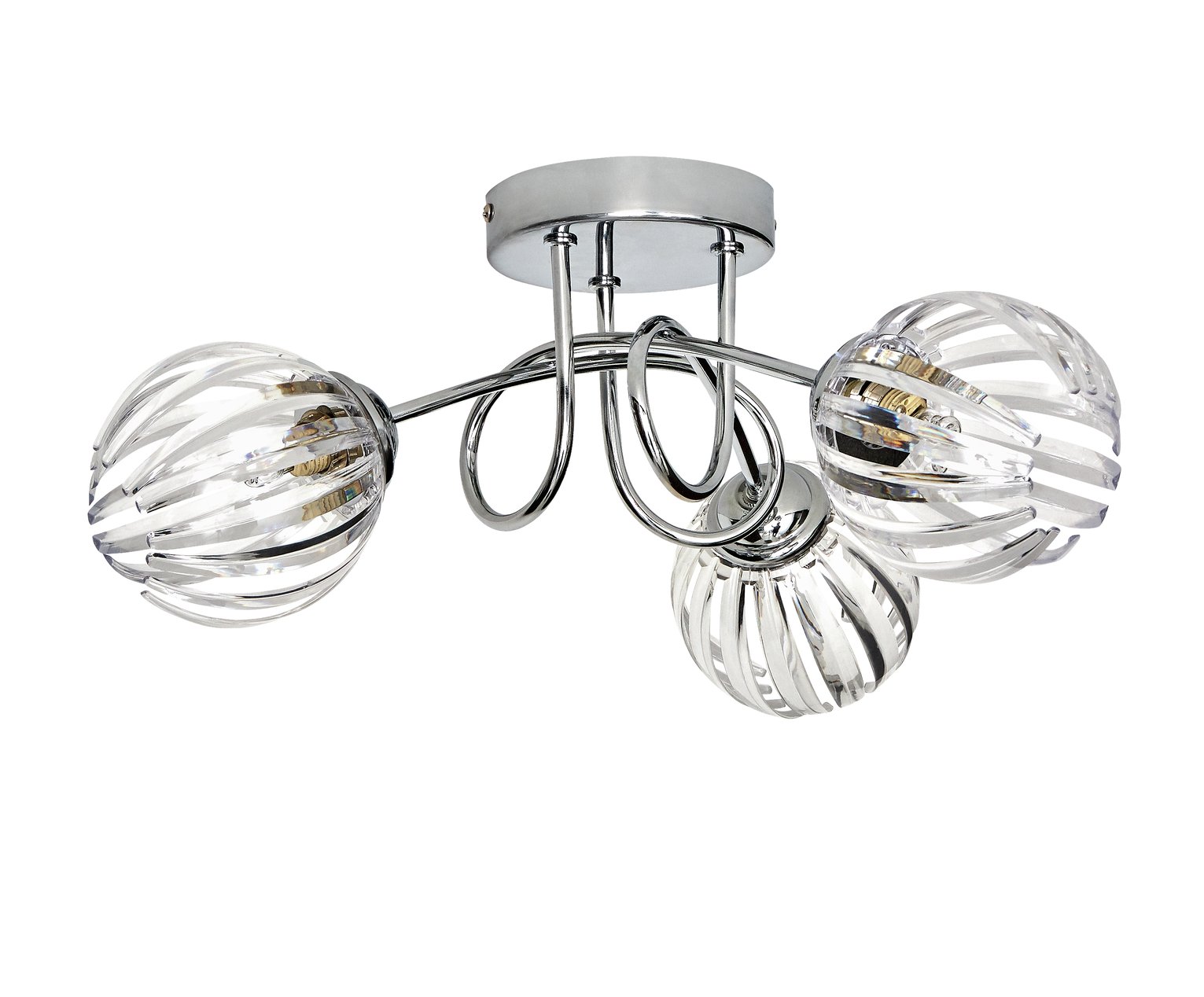 Argos Home Alana 3 Light Ceiling Light - Chrome