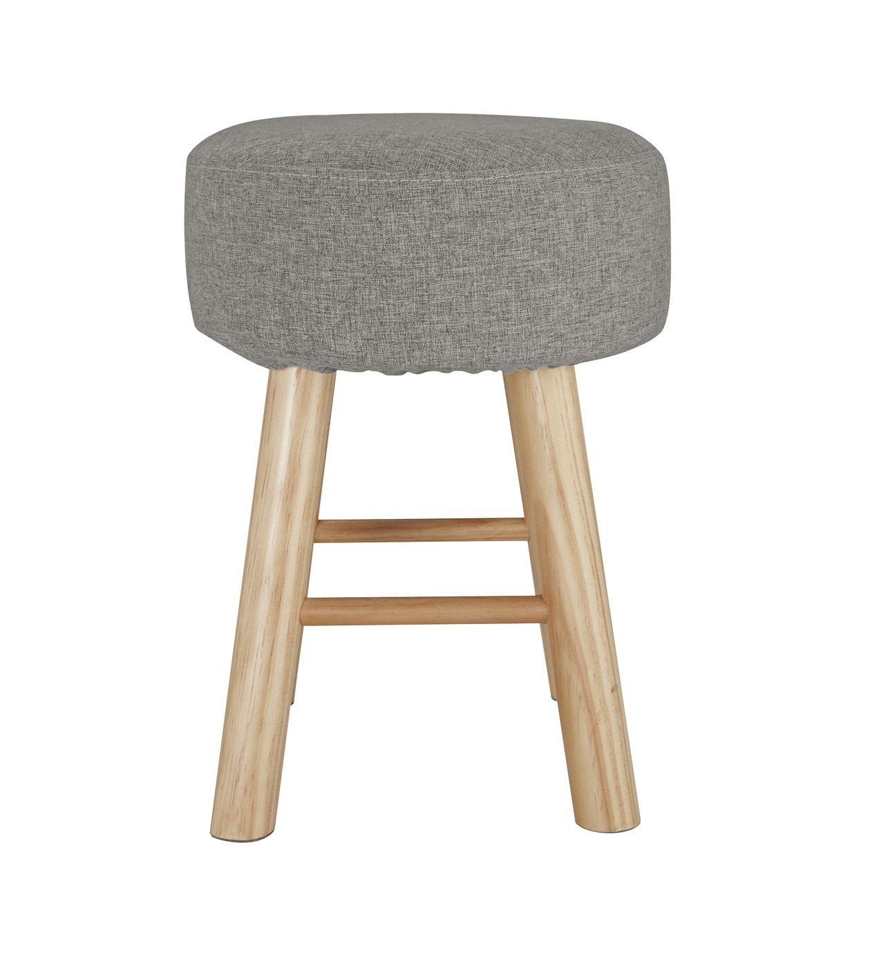 Habitat Sophie Small Fabric Stool - Light Grey