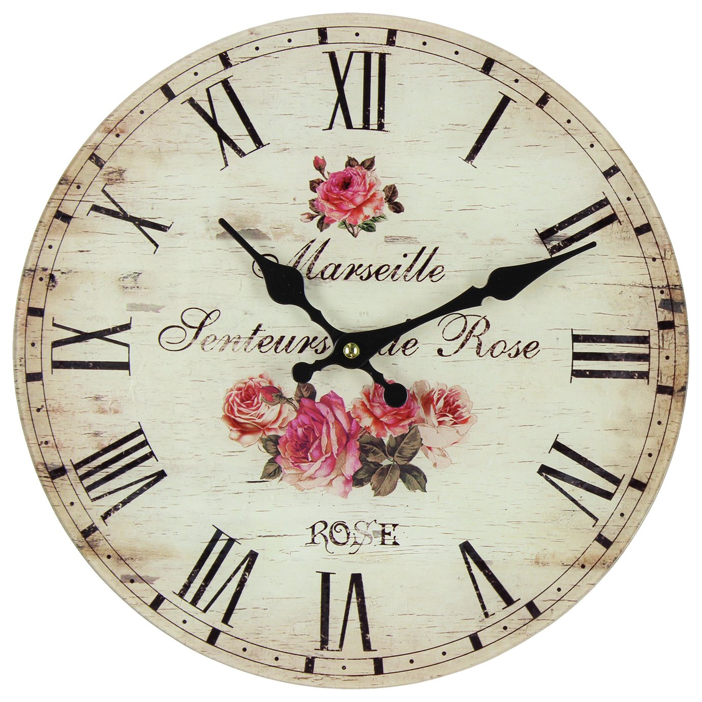 Argos Home Floral Glass Wall Clock